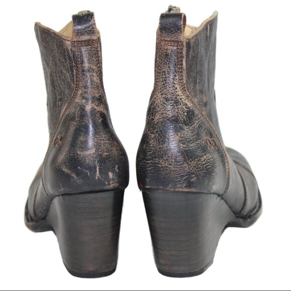 Bed Stu Gentry Black Lux Western Boho Wedge Bootie, Size 9 - Picture 7 of 9